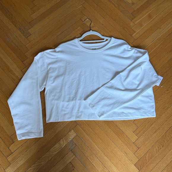 NWT GAP Organic Cotton VintageSoft Heavyweight Crop T-Shirt -White - L - Picture 3 of 6